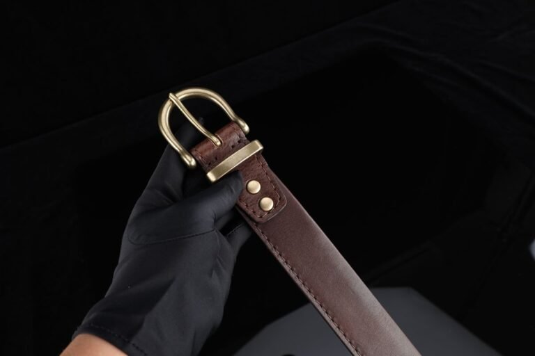 Brass Buckle Leather Belt