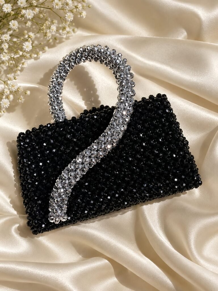 Black Crystal Beaded